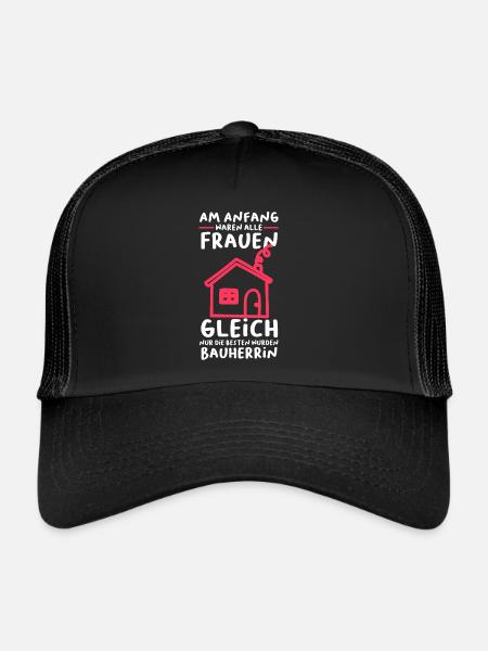 Bauherrin Richtfest Baustelle Geschenk - Trucker Cap - Schwarz/Schwarz