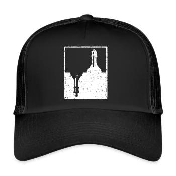 Chess Player Chess T-Shirt King Terms Strategy - Trucker Cap - Schwarz/Schwarz - Vorne