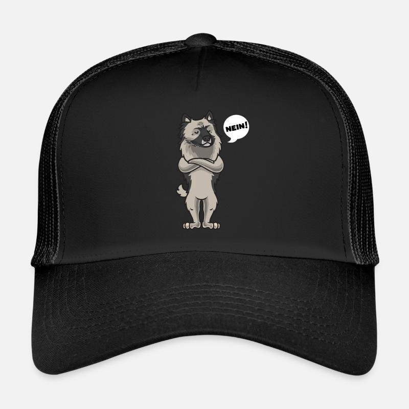 Sturer Wolfsspitz Keeshond - Trucker Cap - Schwarz/Schwarz