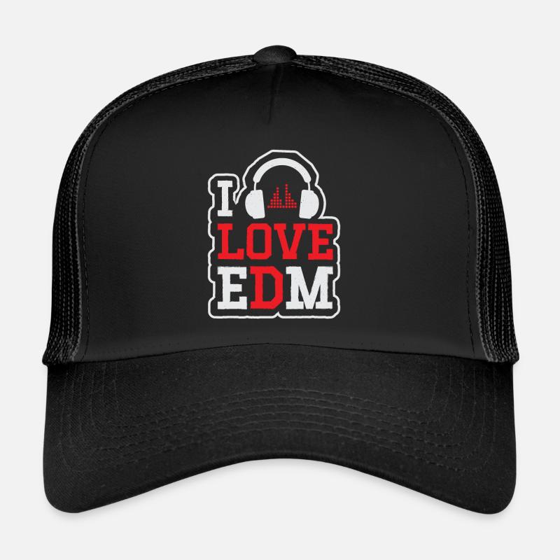 I Love Electro Dance Music EDM - Trucker Cap - Schwarz/Schwarz