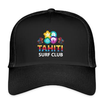Tahiti Surf Club Aloha Palm surf surf - Casquette trucker  - noir/noir - Devant