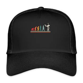 Evolution Unicycle Sport Bicycle Gift - Trucker Cap - black/black - Front