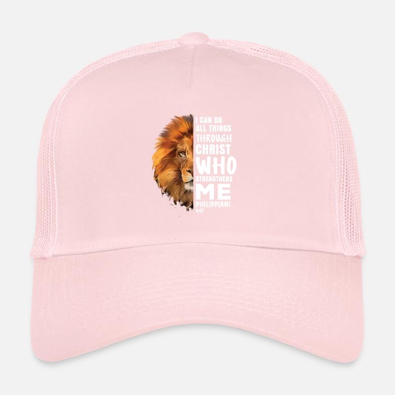 I Can Do All Things Through Christ Lion religieux Casquette trucker 