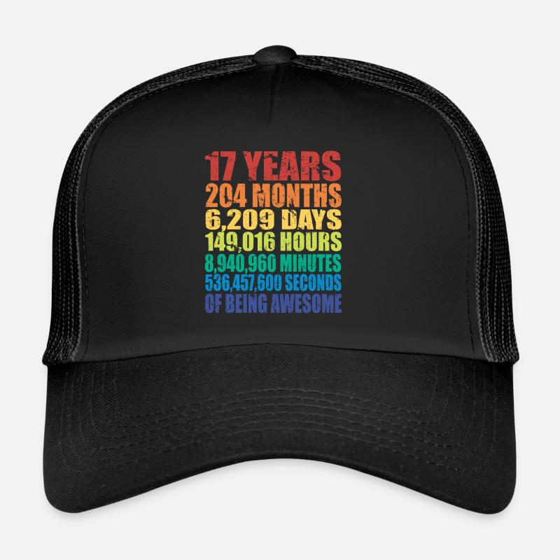 Drôle de cadeau d’anniversaire de 17 ans, 17 ans Casquette trucker 