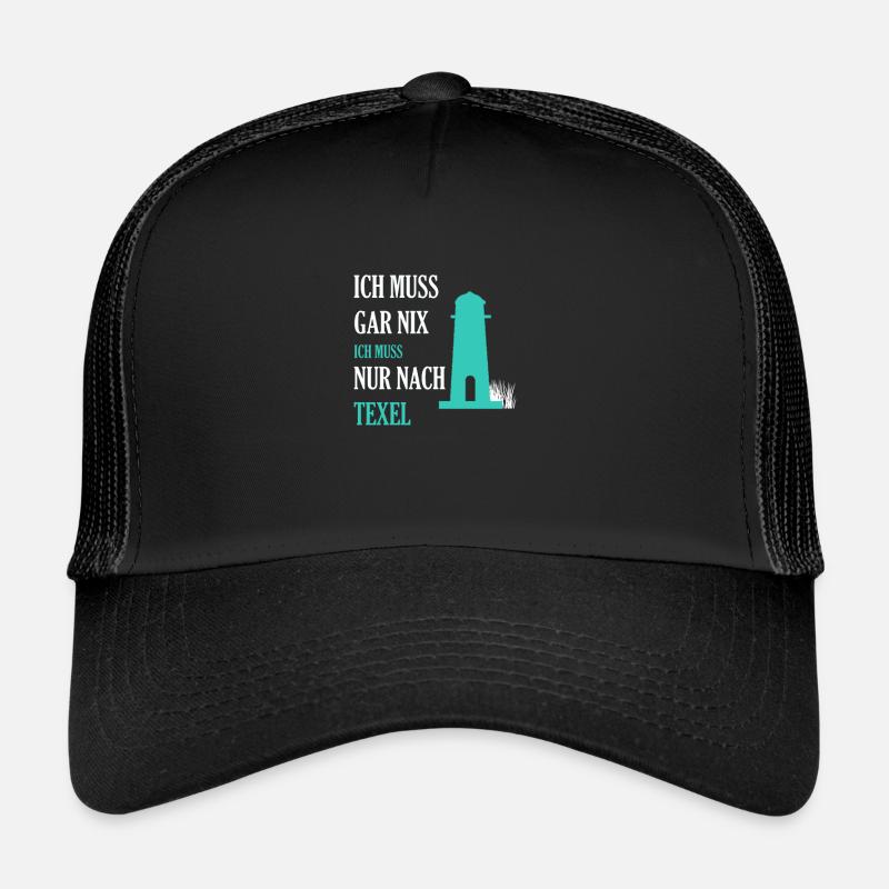Texel Leuchtturm - Trucker Cap - Schwarz/Schwarz