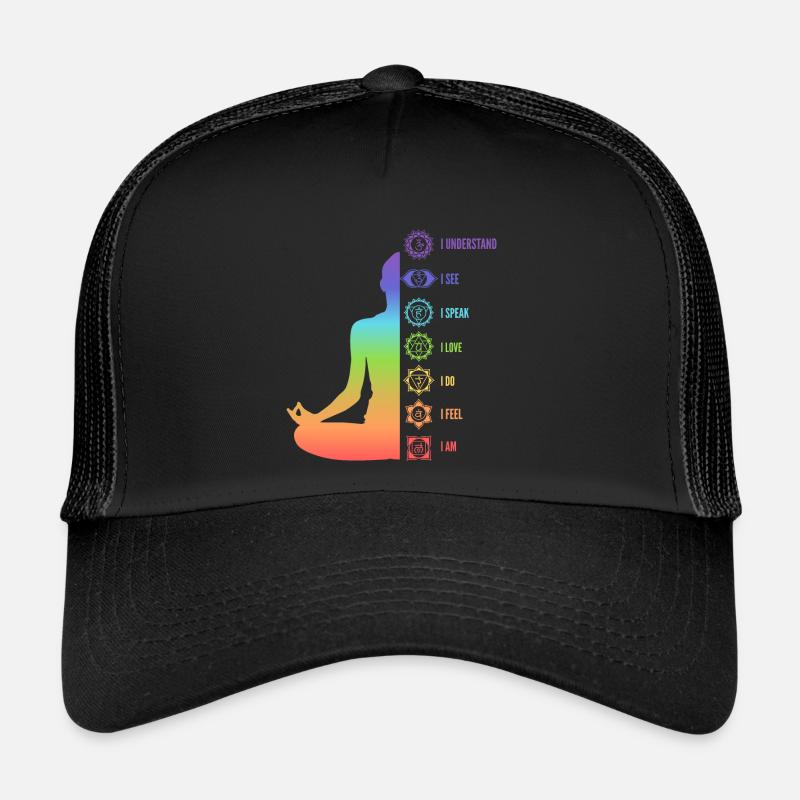Conception de méditation d’alignement de l’énergie des chakras Casquette trucker 