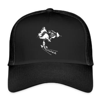 Mountains Dog Hiking Walk for dog owners - Trucker Cap - black/black - Front