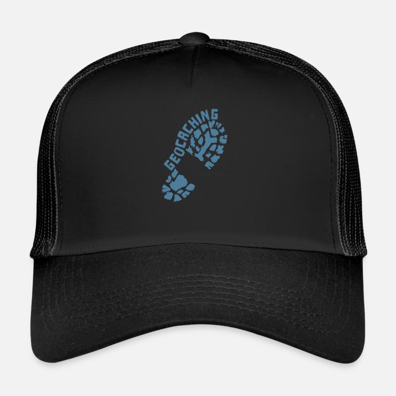 Geocaching empreinte chaussures - Casquette trucker  - noir/noir