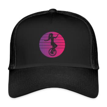 Unicycle Unicycle Unicycle Balancing Monocycle Unicycler - Trucker Cap - black/black - Front