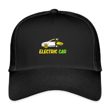 Electric Car Environment E-Car Battery Car - Trucker Cap - black/black - Front