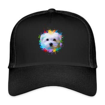 Malsains amoureux des animaux Chiens Eau Peinture Water Art - Casquette trucker  - noir/noir - Devant