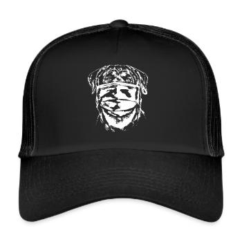 Masque Rotweiler Social Distancing Bouche Nez Masque - Casquette trucker  - noir/noir - Devant