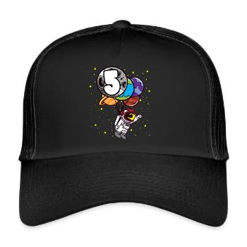 5 Birthday Astronaut 5 Years Space Planets - Trucker Cap - black/black - Front