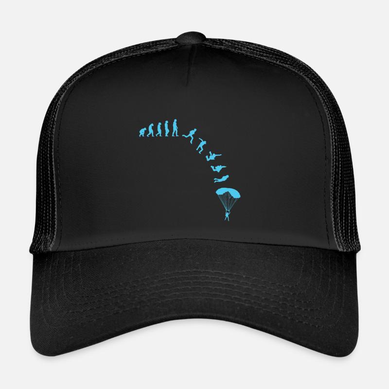 Skydiver Evolution Fallschirmspringer - Trucker Cap - Schwarz/Schwarz