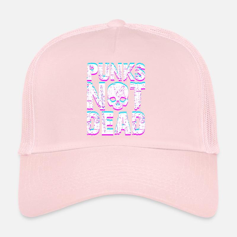 Punk Rock sort Punks Not Dead Punker Rocker Casquette trucker 