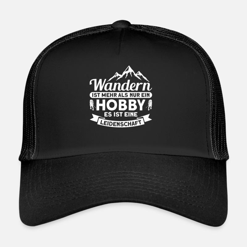 Wanderer Berge Wandern Geschenk - Trucker Cap - Schwarz/Schwarz