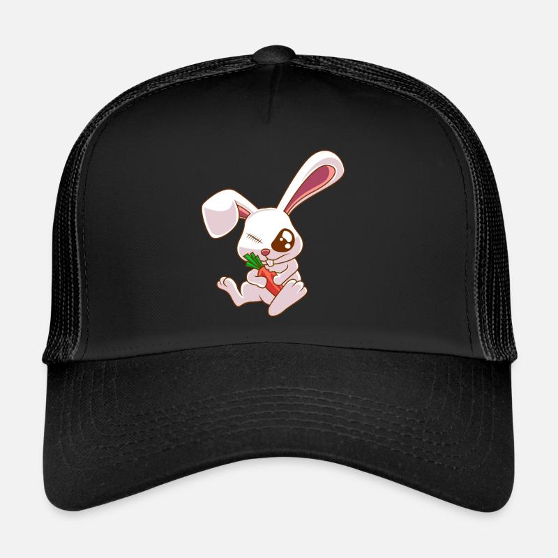 EIn borgne Lapin Zombie Cadeau - Casquette trucker  - noir/noir