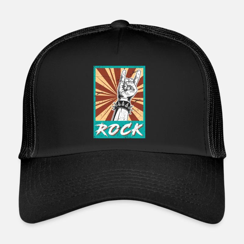 Rock à la main symbole rock rock rocker Casquette trucker 