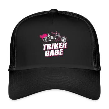 Triker Babe Tricycle Trike Rider Motorsport - Trucker Cap - black/black - Front