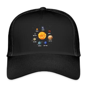 Solar System Planets Space Enthusiasts - Casquette trucker  - noir/noir - Devant