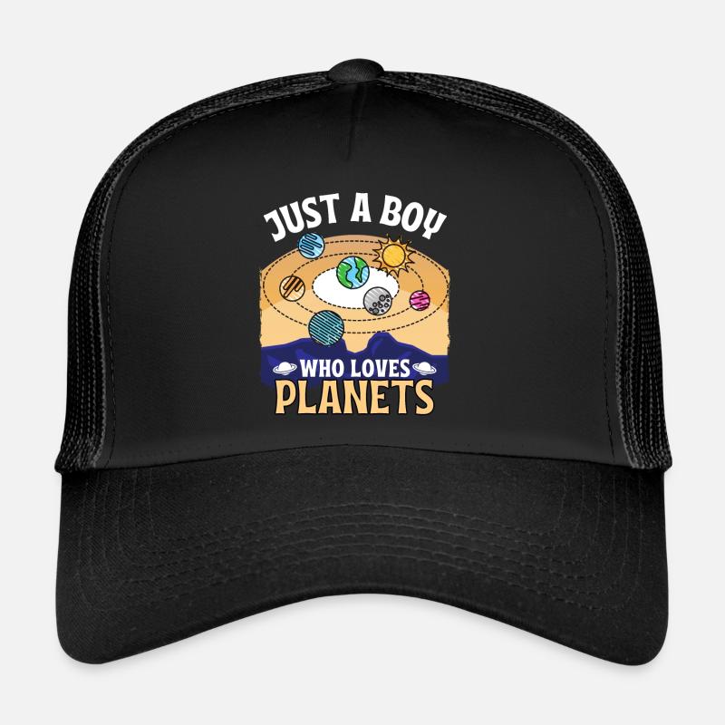 Just A Boy Who Loves Planets Trucker Cap