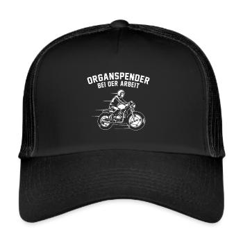 Organ donor at work Motorcyclist Biker - Trucker Cap - black/black - Front