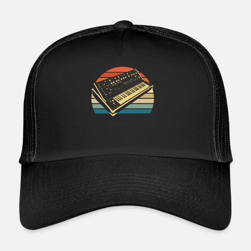 Analog Retro Synthesizer Geschenk - Trucker Cap - Schwarz/Schwarz