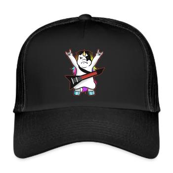 Guitar Playing Black Metal Unicorn - Trucker Cap - black/black - Front