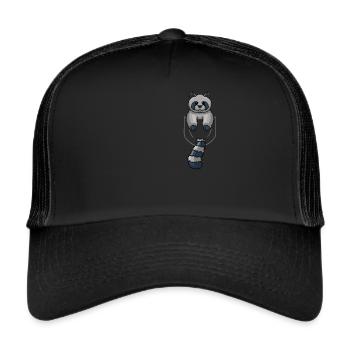 Raccoon In Pocket Front Pocket Raccon Chest Pocket - Trucker Cap - black/black - Front