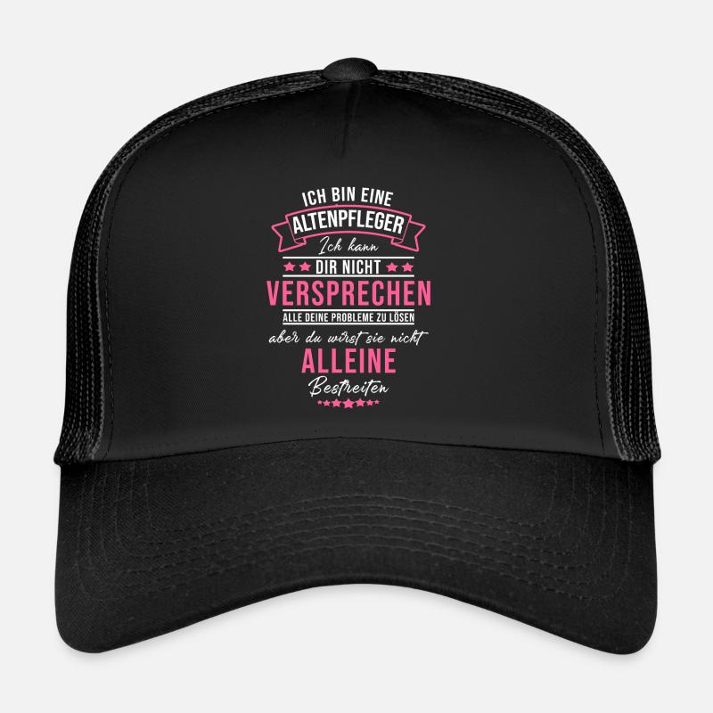 Altenpflegerin Altenheim Pflegekraft Geschenk - Trucker Cap - Schwarz/Schwarz