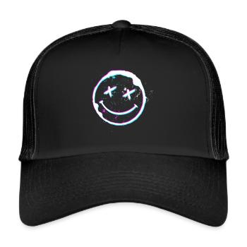 Techno Musique Psy Trance Acid Hardtekk - Casquette trucker  - noir/noir - Devant