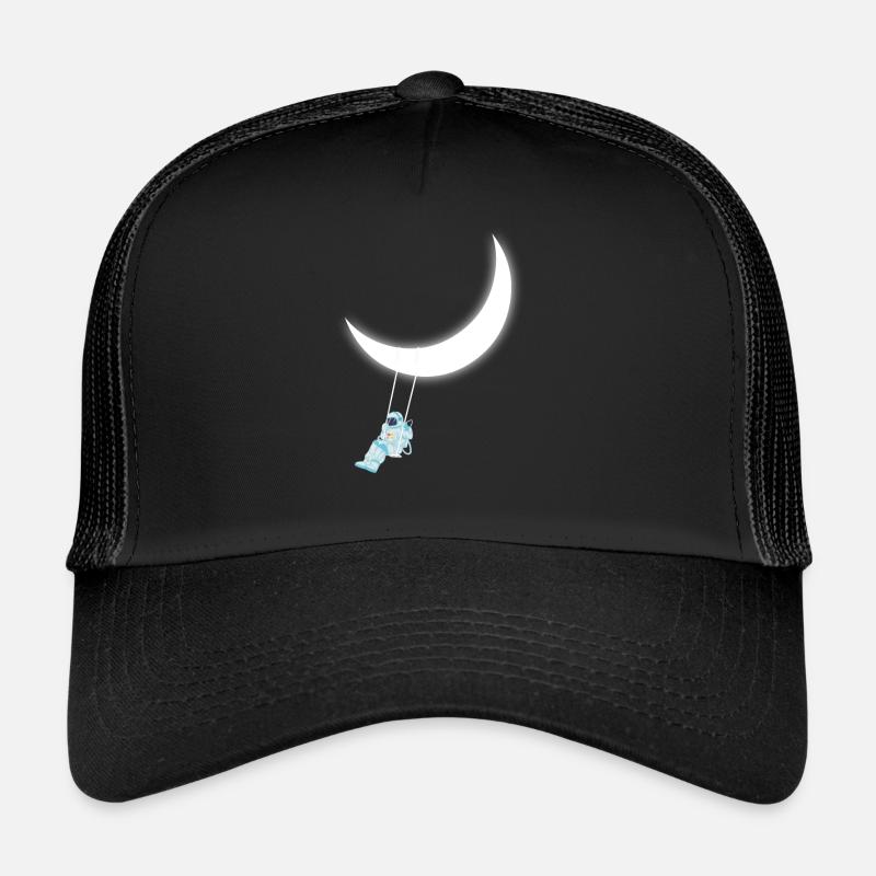 AstronautEnschaukel Mond - Trucker Cap - Schwarz/Schwarz