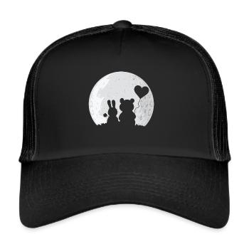 Rabbit Bear Love Couple Valentine's Rabbit Lover - Trucker Cap - black/black - Front