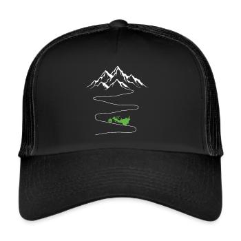 Trike Berge Kurven Fahren Triker Dreirad Trikes - Trucker Cap - Schwarz/Schwarz - Vorne