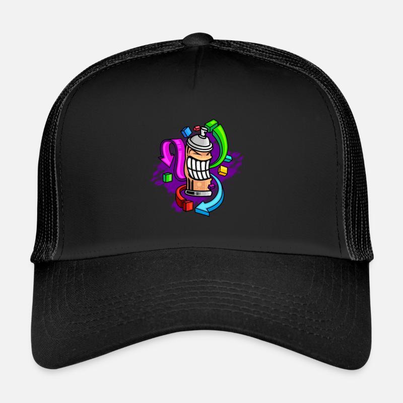 Graffiti Kunst Street Art Hip Hop Graffito - Trucker Cap - Schwarz/Schwarz