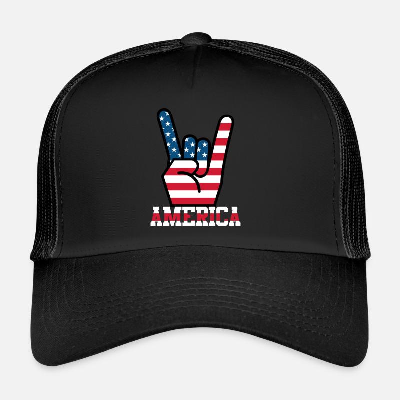 Amérique États-Unis drapeau drapeau rockers à main levée Casquette trucker 