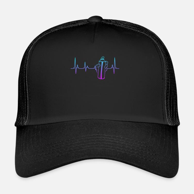 Graffiti artiste Spray bombe laque - Casquette trucker  - noir/noir
