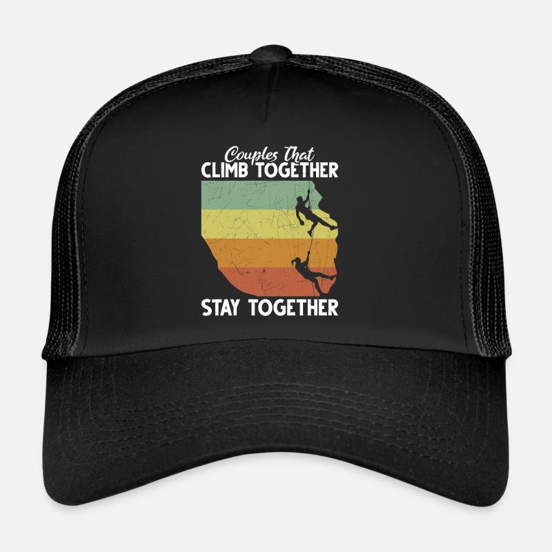 Rock Climbing Climber Retro - Trucker Cap - Schwarz/Schwarz