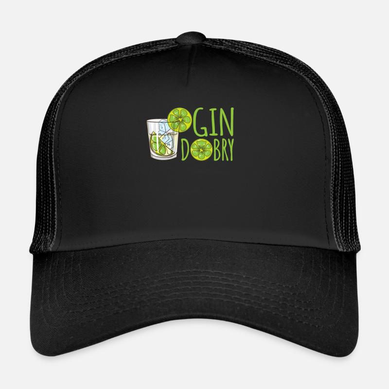 Gin Dobry Polish Pun Gin Glass Limes Trucker Cap
