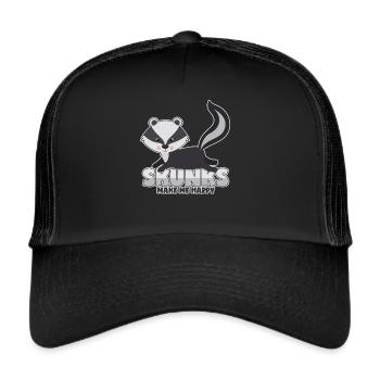 Skunk Favorite animal Stinkdachs Striped skunk - Trucker Cap - black/black - Front