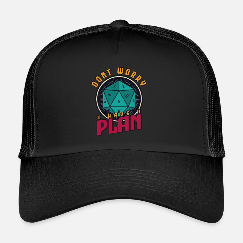 Rollenspiel W20 Würfel - Trucker Cap - Schwarz/Schwarz