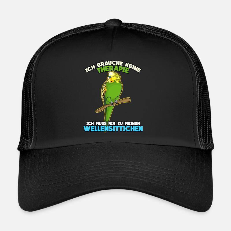 Wellensittiche Wellensittich - Trucker Cap - Schwarz/Schwarz