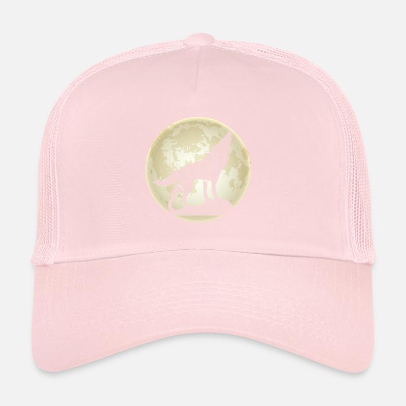 Loup lune loups cris de loups chiens meute Casquette trucker 
