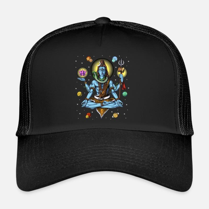 Shiva Psychedelic Meditation - Trucker Cap - black/black
