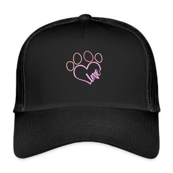 Paw Heart - Trucker Cap - black/black - Front