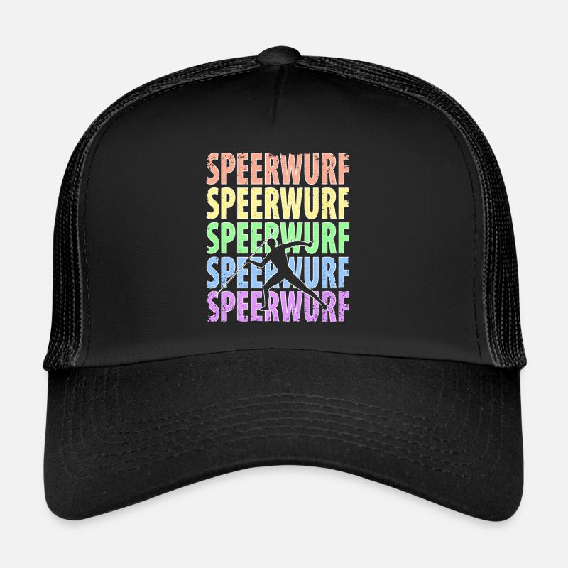 Speerwurf Speerwerfen Speerwerfer - Trucker Cap - Schwarz/Schwarz