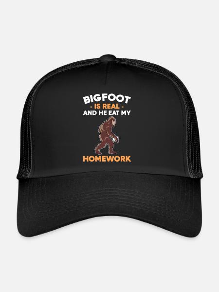 L'étudiant Bigfoot est réel et il mange mon - Casquette trucker  - noir/noir - Devant