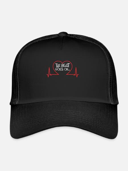 Open Heart Surgery Recovery Gifts & Apparal - Trucker Cap - black/black - Front