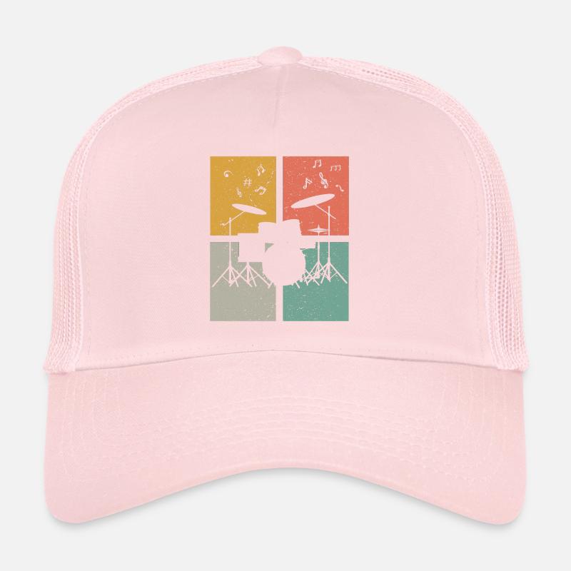 Batteur batteur rétro notes musicales batteur Casquette trucker 