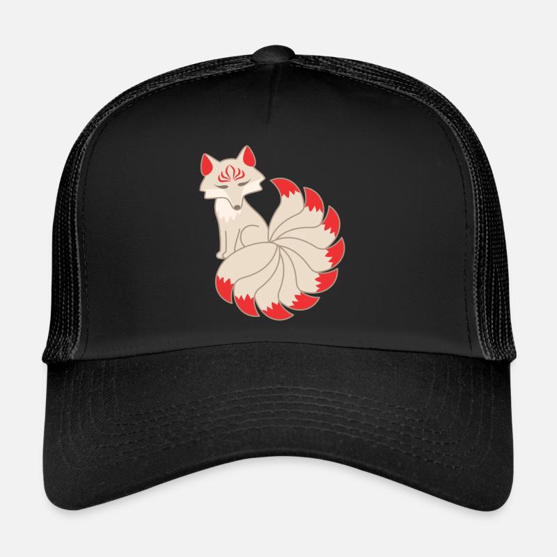 Kitsune Fox - Trucker Cap - black/black